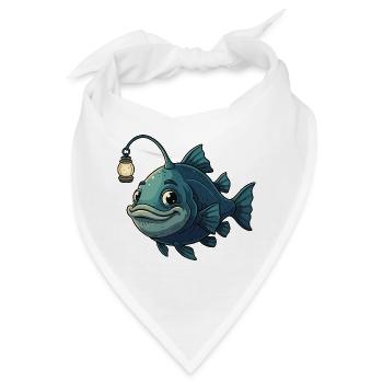 Leuchtfisch mit Laterne - Bandana - Weiß - Vorne