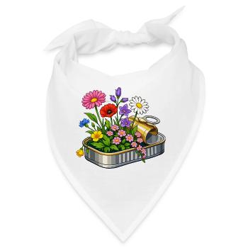 Bunte Blumen in geöffneter Dose Illustration  - Bandana - Weiß - Vorne