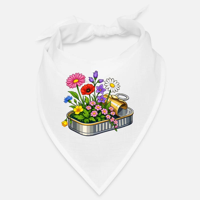 Bunte Blumen in geöffneter Dose Illustration  Bandana