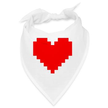 Pixel Red Heart Pixel Art - Bandana - Weiß - Vorne