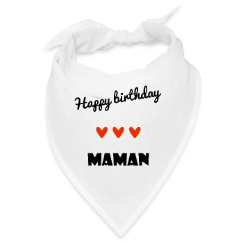 HERZLICHEN GLÜCKWUNSCH ZUM GEBURTSTAG. HERZLICHEN GLÜCKWUNSCH ZUM GEBURTSTAG. MAMA. MUTTER. - Bandana - Weiß - Vorne