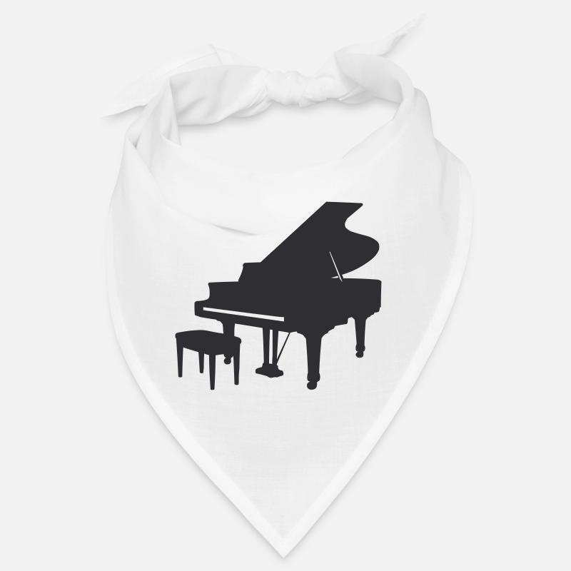 Pianosilhouette – Stille Klavierkunst Bandana