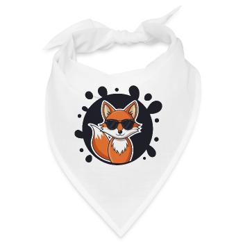 Schicke Fuchs-Sonnenbrille auf Schwarz - Bandana - Weiß - Vorne