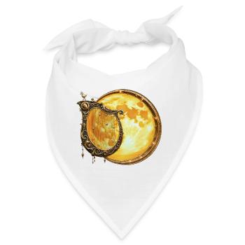Goldene Mondharfe - Bandana - Weiß - Vorne