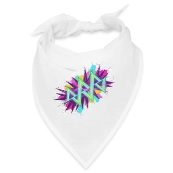 Neon Zickzack Graffiti - Bandana - Weiß - Vorne