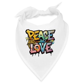 Peace and Love Graffiti - Bandana - Weiß - Vorne