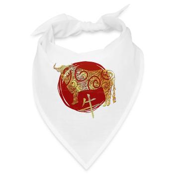 Ochse Chinesisches Tierkreiszeichen Horoskop - Bandana - Weiß - Vorne