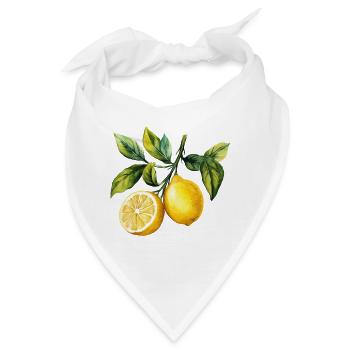 Zitronen Zitrus Zitrusfrucht Frucht Aquarell - Bandana - Weiß - Vorne