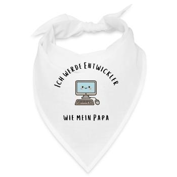 Papa programmiert – Babyartikel für kleine Hacker  - Bandana - Weiß - Vorne