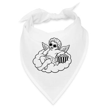 Cherub chillt mit Popcorn auf Wolke - Bandana - Weiß - Vorne