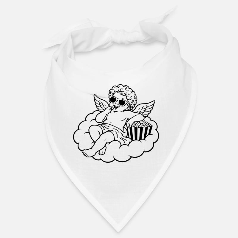 Un chérubin frissonne avec du pop-corn sur un nuage Bandana