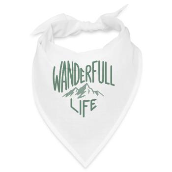 Wanderfull Life, Lustiges Wortspiel Wandern  - Bandana - Weiß - Vorne