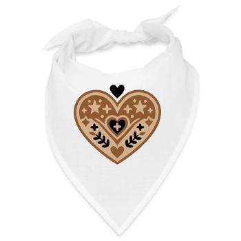 Lebkuchenherz Tracht Volksfest - Bandana - Weiß - Vorne