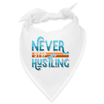 Never Stop Hustling Retro Stripes - Bandana - Weiß - Vorne