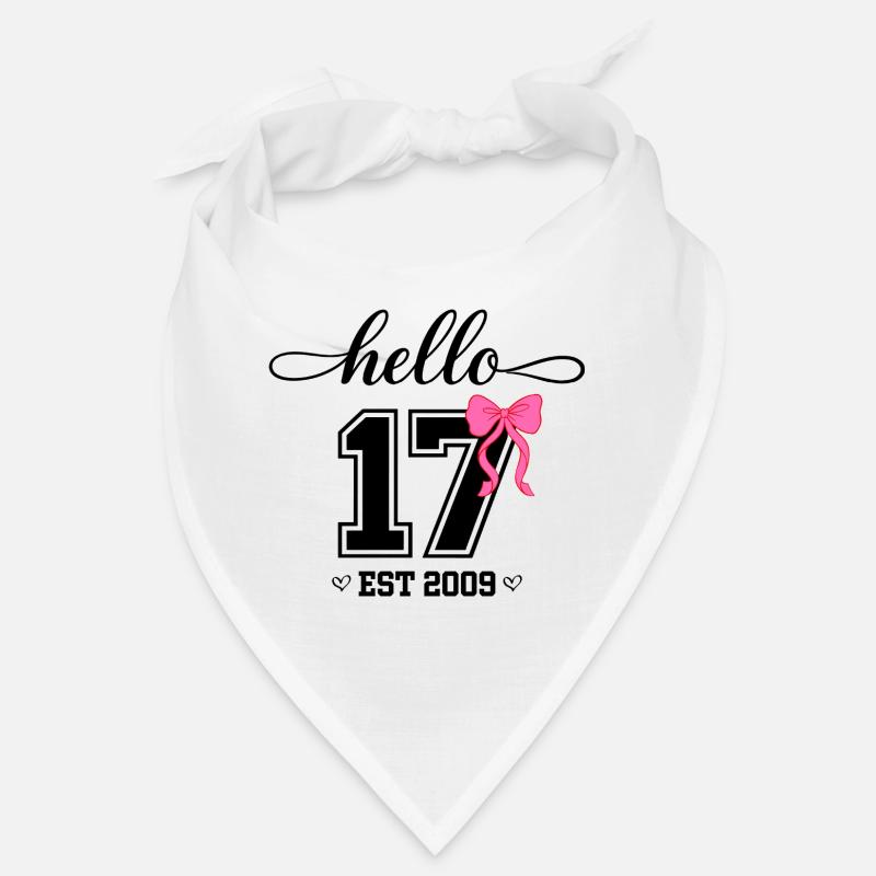 Hello 17 Est 2009 Mädchen Geburtstag Design Bandana