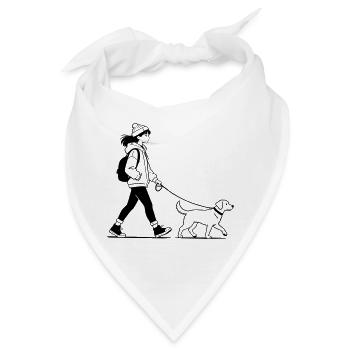 Gassi gehen mit dem Hund - Bandana - Weiß - Vorne