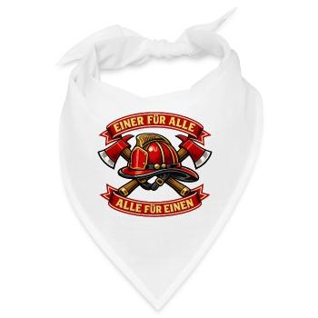 Einer für Alle Feuerwehrhelm Motiv - Bandana - Weiß - Vorne