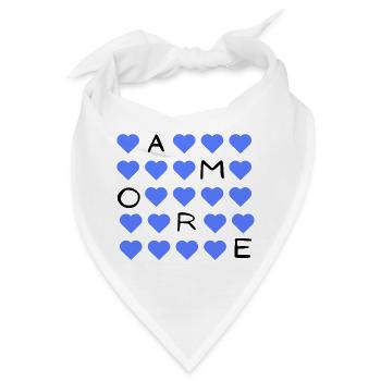 Blauherz Raster Muster - Bandana - Weiß - Vorne