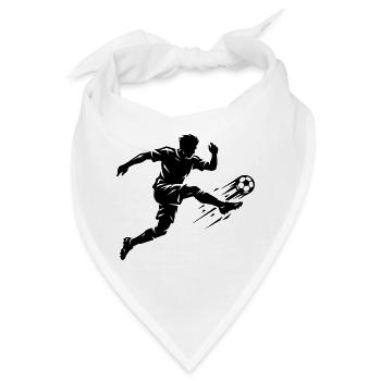 Fussballer Silhouette Fussball - Bandana - Weiß - Vorne
