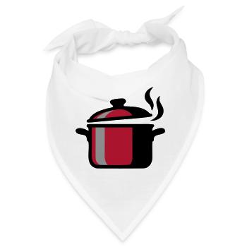 Kochtopf Kochen Küchenchef Restaurant Logo - Bandana - Weiß - Vorne