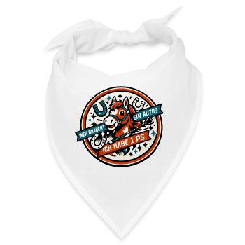 Pony PS Spruch Rund-Design - Bandana - Weiß - Vorne