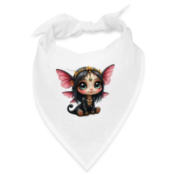 Chibi-Schmetterlingsfee mit Juwelen - Bandana - Weiß - Vorne