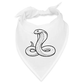 Kobra Schlange Outline eSport Maskottchen Team - Bandana - Weiß - Vorne