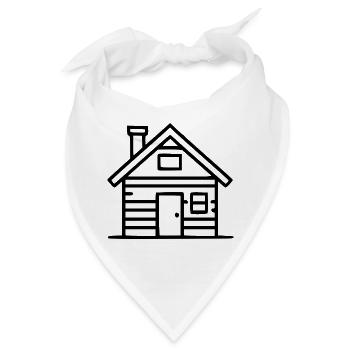 Haus schwarz Bauherr Richtfest Geschenk Einzug - Bandana - Weiß - Vorne