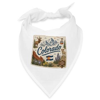 Vintage Colorado Rocky Mountains Kunstaufkleber - Bandana - Weiß - Vorne