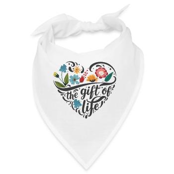 Blumenherz - Bandana - Weiß - Vorne