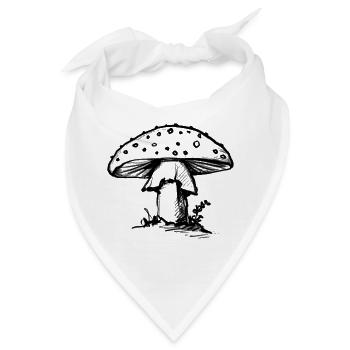 Pilz - Illustration - Bandana - Weiß - Vorne