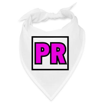 PR Initialen Rahmen Logo - Bandana - Weiß - Vorne