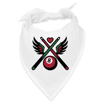 Billard Queue Acht Logo - Bandana - Weiß - Vorne