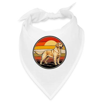 Labrador Retriever Retro Vintage Hunde Design - Bandana - Weiß - Vorne