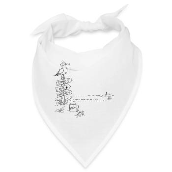 Möwe Am Strand Nordsee Strandurlaub Ferien - Bandana - Weiß - Vorne