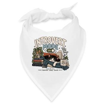 Introvert Mode Katze - Bandana - Weiß - Vorne