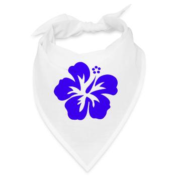 Hibiskus Silhouette Blüte - Bandana - Weiß - Vorne