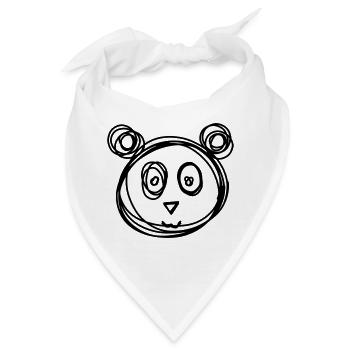 Panda handgezeichnet - Bandana - Weiß - Vorne