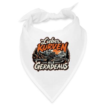 Lieber Kurven als geradeaus Biker | Motorrad - Bandana - Weiß - Vorne