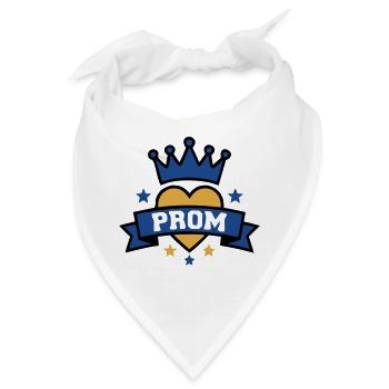 Prom Herz Krone Abzeichen - Bandana - Weiß - Vorne