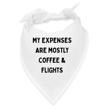 COFFEE & FLIGHTS Kaffee und Flüge - Bandana - Weiß - Vorne