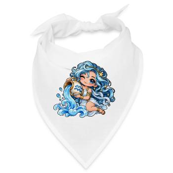 Wassermann Sternzeichen Frauen Kawaii - Bandana - Weiß - Vorne