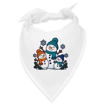 Schneemannteam – Wir bauen Winterfreude - Bandana - Weiß - Vorne