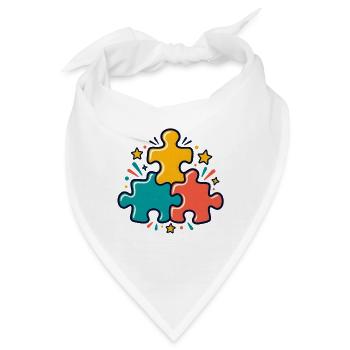 Puzzlerunde – Teil für Teil gemeinsam - Bandana - Weiß - Vorne