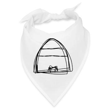 Bienenkorb handgezeichnet - Bandana - Weiß - Vorne