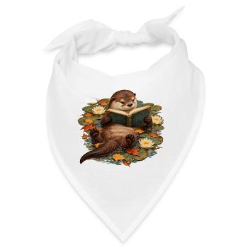 Otter liest im Herbstteich - Bandana - Weiß - Vorne