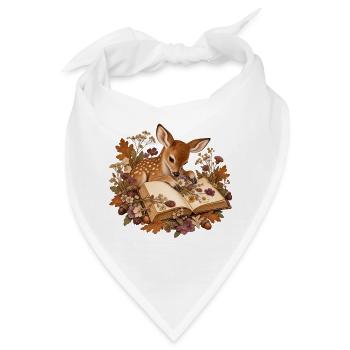 Rehkitz presst Wildblumen - Bandana - Weiß - Vorne