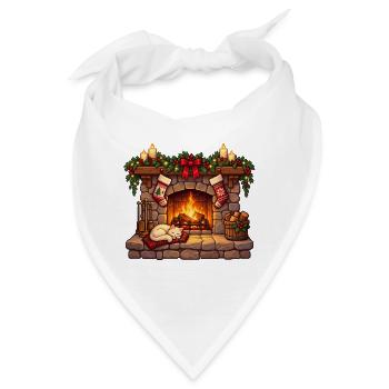 Kaminromantik mit Katzenfell - Bandana - Weiß - Vorne