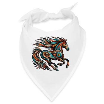 Indianisches Pferd Orange - Bandana - Weiß - Vorne