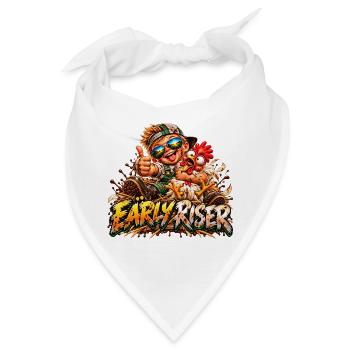 Frühaufsteher Freundschaft Huhn - Bandana - Weiß - Vorne